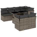 vidaXL 8-delige Loungeset met kussens poly rattan grijs, Nieuw, 8 zitplaatsen, Loungeset, Verzenden