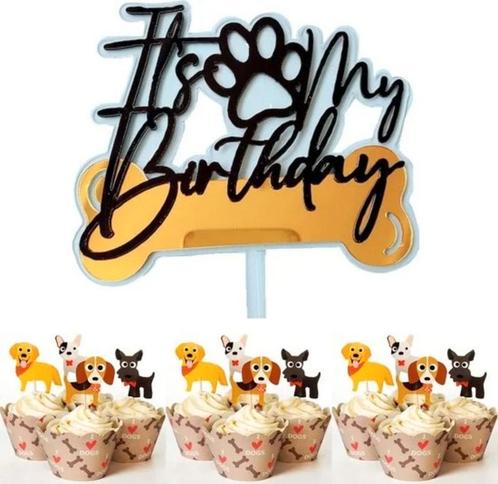 Cupcake en taart toppers Its My Barkday, Dieren en Toebehoren, Honden-accessoires, Nieuw, Verzenden