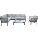 Veneto hoek loungeset 4 delig aluminium latte zand rope, Ophalen of Verzenden, Nieuw, Aluminium