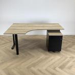 complete set hoekbureau (links) en ladeblok ,  natuur eiken, Huis en Inrichting, Ophalen of Verzenden, Gebruikt, Bureau