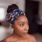 Afrikaanse Blauw Roze Paisley hoofddoek - headwrap, Kleding | Dames, Ophalen of Verzenden, Nieuw
