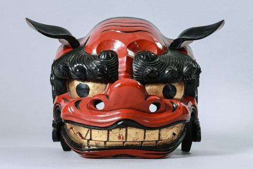Lion Head – Male – Lacquered Ornament for Lion Dance –, Antiek en Kunst, Antiek | Overige Antiek