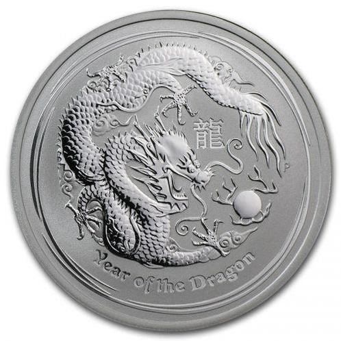 Lunar II - Year of the Dragon - 1/2 oz 2012, Postzegels en Munten, Munten | Oceanië, Losse munt, Zilver, Verzenden