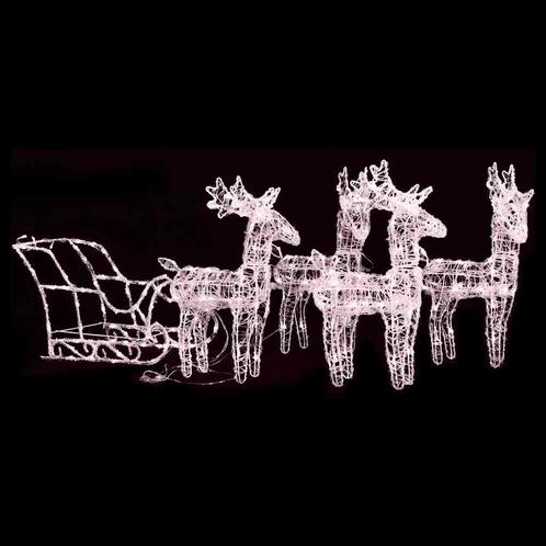 vidaXL Kerstdecoratie rendieren en slee 280x28x55 cm acryl, Diversen, Kerst, Nieuw, Verzenden