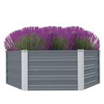 vidaXL Plantenbak verhoogd 129x129x46 cm gegalvaniseerd, Tuin en Terras, Bloembakken en Plantenbakken, 100 cm of meer, Verzenden