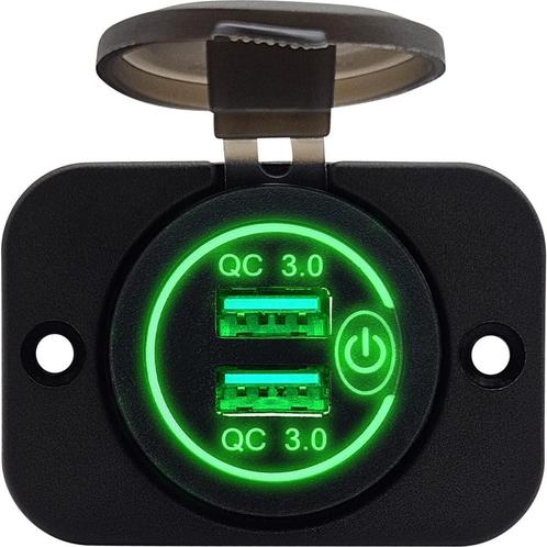ProRide® 12V USB Stopcontact 2 Poorten Inbouw met Schakelaar, Doe-het-zelf en Verbouw, Elektra en Kabels, Nieuw, Verzenden