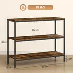 TRUUSK Console Tafel, Bijzettafel Met 3-laags Plank, Spaanpl, Huis en Inrichting, Tafels | Bijzettafels, Verzenden, Nieuw