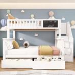 Kinderstapelbed met Tafel en Lades 90x200 + 140x200, Verzenden, Nieuw