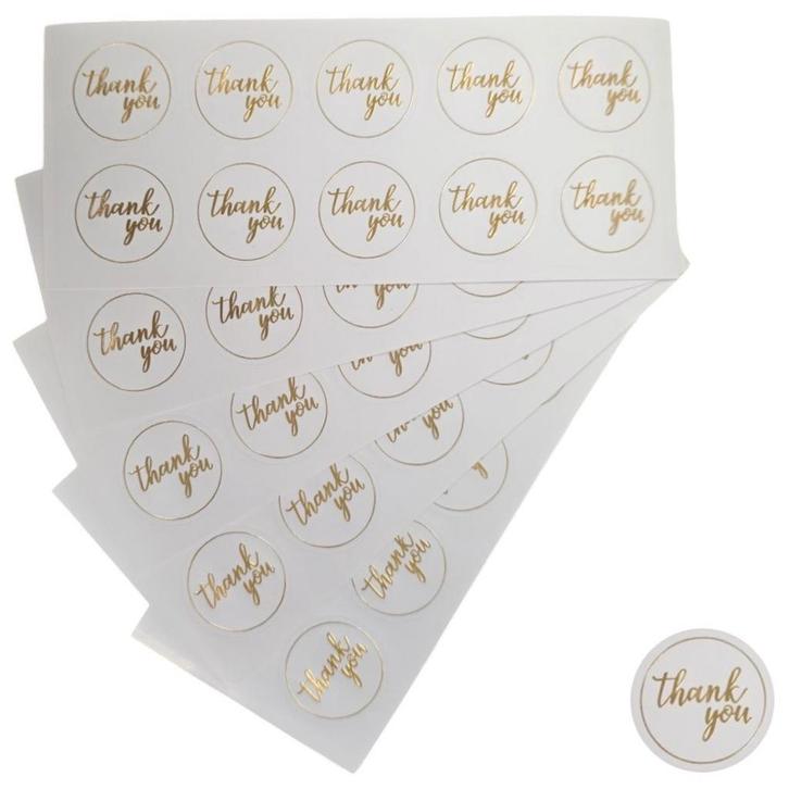 Fako Bijoux - Thank You Stickers Op Vel - 28mm - Thank You, Diversen, Cadeauverpakkingen, Verzenden