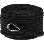 8mm Ankerlijn met Rvs Kous 13m Polyester Zwart, Watersport en Boten, Ophalen of Verzenden, Nieuw
