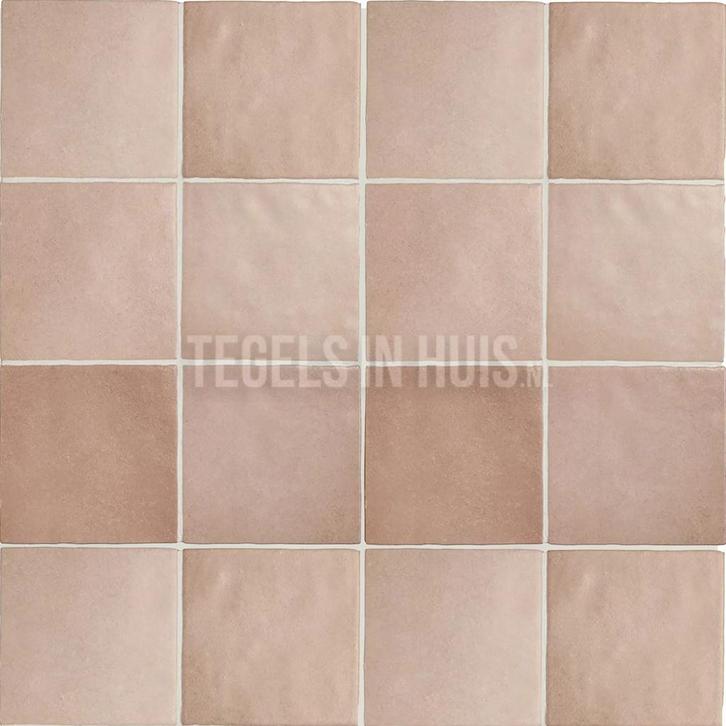 Handvorm wandtegel 13x13 roze random mat wandtegel, Doe-het-zelf en Verbouw, Tegels, Wandtegels, Nieuw, 10 m² of meer, Keramiek