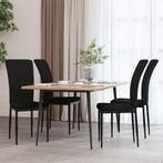 vidaXL Eetkamerstoelen 4 st fluweel zwart, Huis en Inrichting, Stoelen, Verzenden, Nieuw, Zwart