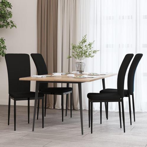 vidaXL Eetkamerstoelen 4 st fluweel zwart, Huis en Inrichting, Stoelen, Zwart, Nieuw, Verzenden