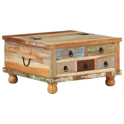 vidaXL Salontafel 70x70x38 cm gerecycled hout, Huis en Inrichting, Tafels | Salontafels, 50 tot 100 cm, Nieuw, Overige houtsoorten
