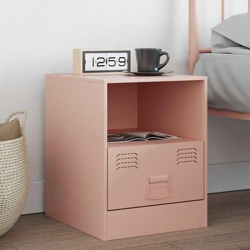 vidaXL Nachtkastje 34,5x39x44 cm staal roze, Huis en Inrichting, Slaapkamer | Nachtkastjes, Nieuw, Metaal of Aluminium, Verzenden
