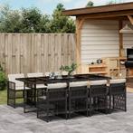 vidaXL 9-delige Tuinset poly rattan zwart, Nieuw, 8 zitplaatsen, Tuinset, Verzenden
