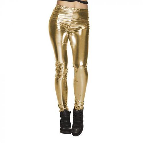 Metallic legging goud, Hobby en Vrije tijd, Feestartikelen, Feestartikel, Nieuw, Verzenden