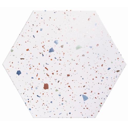 Hexagon Vloertegel Realonda Confetti 56 x 48,5 cm Wit (Prijs, Doe-het-zelf en Verbouw, Tegels, Ophalen of Verzenden
