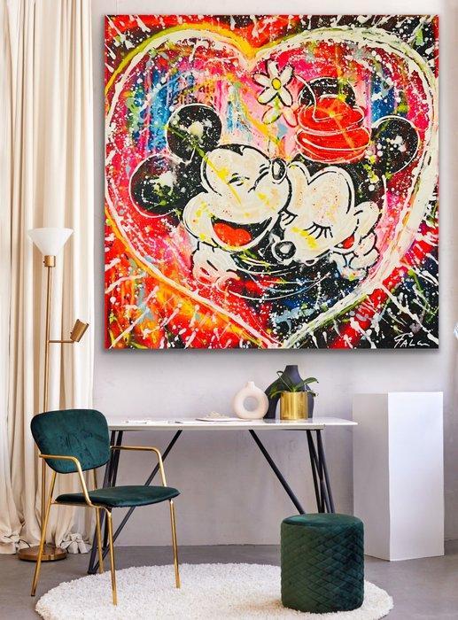 Joaquim Falco - MICKEY AND MINNIE IN LOVE. XL, Antiek en Kunst, Kunst | Schilderijen | Modern