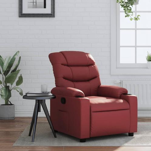 vidaXL Fauteuil verstelbaar kunstleer wijnrood, Huis en Inrichting, Fauteuils, Nieuw, Verzenden