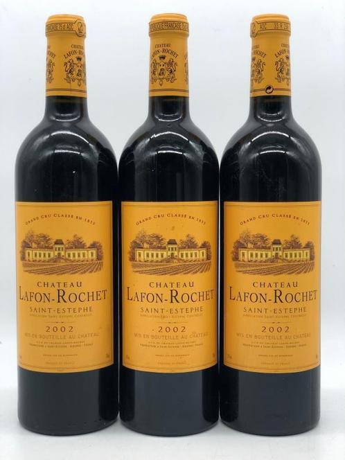 3 x 75cl Chateau Lafon-Rochet, St.Estephe 2002 (Bordeaux), Verzamelen, Wijnen, Frankrijk, Rode wijn, Nieuw, Ophalen of Verzenden