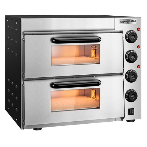 GGM Gastro | Elektrische mini pizzaoven - 4+4x 20cm - |, Tuin en Terras, Pizzaovens, Nieuw, Verzenden