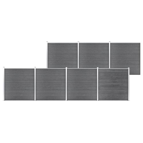 vidaXL Schutting 1218x186 cm HKC grijs, Tuin en Terras, Schuttingen, Nieuw, Kunststof, 1 tot 2 meter, Verzenden