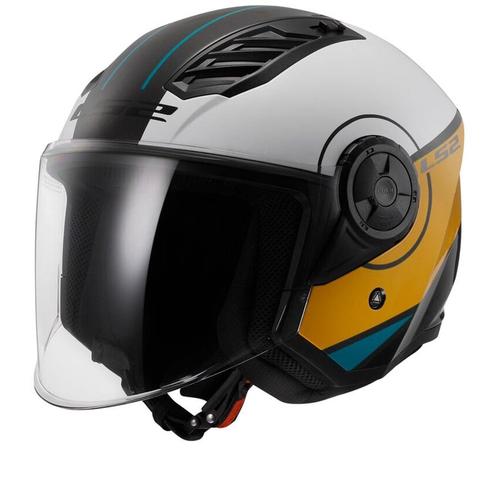 LS2 OF616 Airflow II Cover Wit Bruin Jethelm, Motoren, Kleding | Motorhelmen, Jethelm, Heren, XXL, Nieuw met kaartje, Overige merken