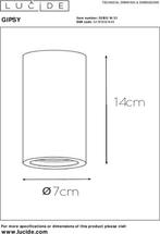 Lucide GIPSY Plafondspot Ø 7 cm - 1xGU10 - Wit, Huis en Inrichting, Ophalen of Verzenden, Zo goed als nieuw