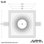 FOS04 Trimless Verdiepte Inbouwspot Vierkant - Gips - GU1..., Ophalen of Verzenden, Nieuw