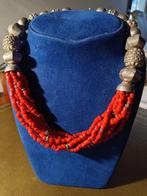 Zonder Minimumprijs - Kraagketting Zilver Bloedkoraal -, Sieraden, Tassen en Uiterlijk, Antieke sieraden