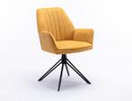Eetkamerstoel Snow | Geel | Geweven stof, Huis en Inrichting, Stoelen, Ophalen, Nieuw, Industrieel