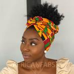 Afrikaanse hoofddoek / Kente headwrap - Groen / Geel, Nieuw, Ophalen of Verzenden