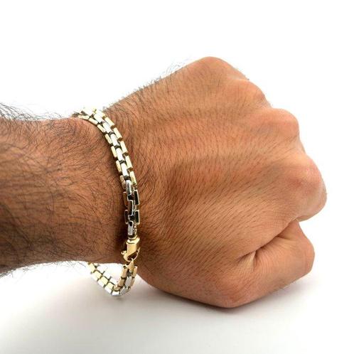 Handmade - Armband - 21.3 g - 18 karaat Geel goud, Witgoud, Sieraden, Tassen en Uiterlijk, Armbanden