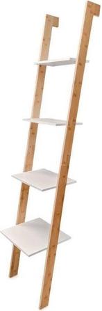 Ladder kast - 4 schappen - wit & bamboe, Huis en Inrichting, Ophalen of Verzenden, Nieuw