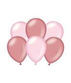 Roze Ballonnen Metallic 30cm 6st, Verzenden, Nieuw
