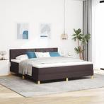 vidaXL Boxspring Bed met Matras Donkerbruin 180x200 cm Stof, Eenpersoons, Bruin, Verzenden, Nieuw