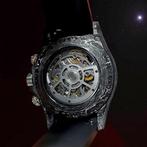 Luxe ijzeren meteoriet horloge. Mechanisch uurwerk /