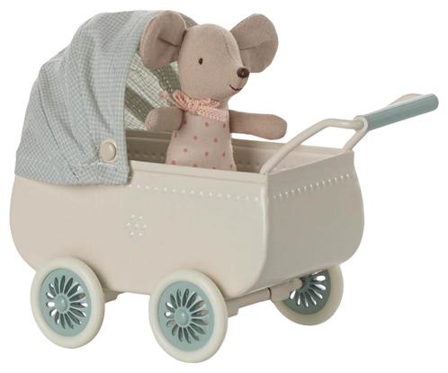 Maileg - Vintage Kinderwagen Blauw met Muis, Kinderen en Baby's, Speelgoed | Overig