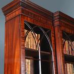 Grote breakfront boekenkast of bibliotheekkast ca 1910 met 8, Ophalen of Verzenden
