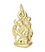 Gouden Christoffel met stok ketting hanger, Sieraden, Tassen en Uiterlijk, Kettinghangers, Verzenden, Nieuw