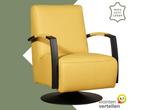Leren draaifauteuil Mood - Toledo Giallo (geel) -, Huis en Inrichting, Fauteuils, Nieuw, Ophalen of Verzenden, 50 tot 75 cm, Industrieel, Modern