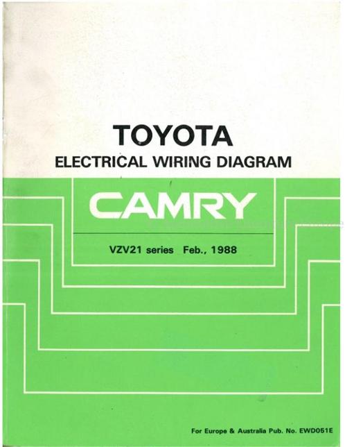 1988 TOYOTA CAMRY ELECTRISCHE SCHEMA WERKPLAATSHANDBOEK, Auto diversen, Handleidingen en Instructieboekjes