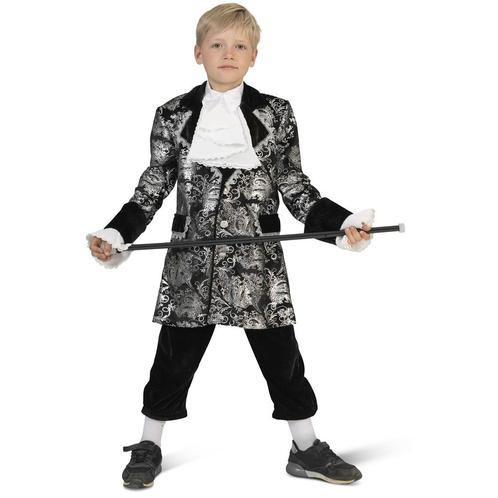 Zilver Zwarte Barok Kostuum Kind, Kleding | Heren, Carnavalskleding en Feestkleding, Nieuw, Ophalen of Verzenden