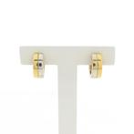 Bicolor gouden klapcreolen | Ø 14,7 mm (subtiele oorringen), Sieraden, Tassen en Uiterlijk, Oorbellen, Ophalen of Verzenden, Gebruikt