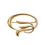 Gouden fantasie broche (vintage, gouden broche) (vintage), Sieraden, Tassen en Uiterlijk, Broches, Ophalen of Verzenden, Gebruikt