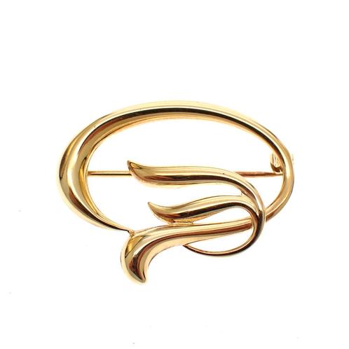 Gouden fantasie broche (vintage, gouden broche) (vintage), Sieraden, Tassen en Uiterlijk, Broches, Overige kleuren, Gebruikt, Goud