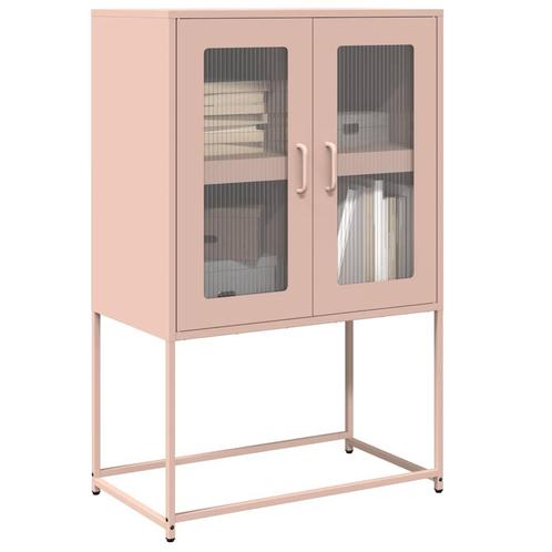 vidaXL buffetkast 68x39x107 cm staal roze, Huis en Inrichting, Kasten | Buffetkasten, Nieuw, Metaal, Verzenden