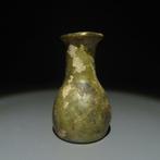 Oud-Romeins Glas Zalf. 1e - 3e eeuw n.Chr. 7,2 cm hoog.