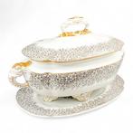 Royal Worcester - Large tureen and stand with mythical beast, Antiek en Kunst, Antiek | Glas en Kristal